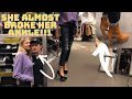 Tall girl tries tallest heels in the store part 2