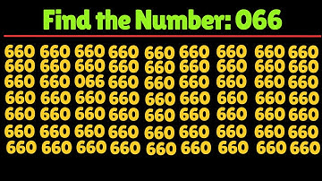 Find the number 066 with in one minute test your eyes focus on your mind number challenge