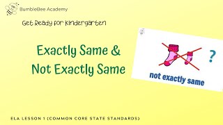 Exactly same & Not exactly same l Kindergarten Math l Great for Homeschooling & Summer Learning