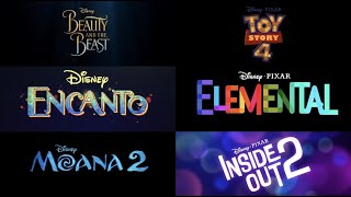 Walt Disney Pictures movies title cards from trailers (2017-2024)