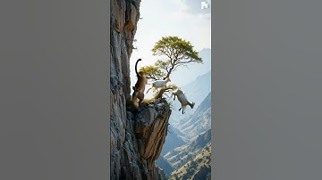 💥💥 Leopard vs Goats: Epic Cliff Chase! 😱🏞️ #goat #leopard #goatlife #predatorvsprey #animals