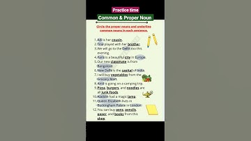 Practice worksheet || Common Noun & Proper Noun || #shorts