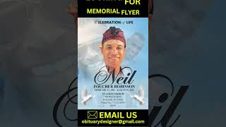 In Loving Memory of Neil Foucher Robinson | Obituary Design, Memorial Flyer