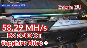 RX 5700 XT Sapphire Nitro + Check Mining Hashrate Ethereum | Zakria ZU