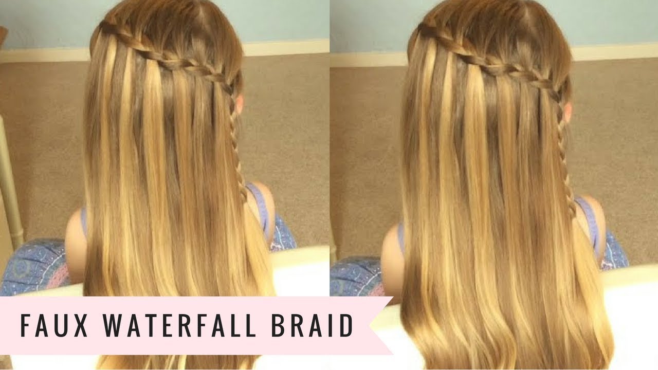 Waterfall braid with curls 3