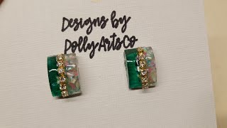 Crushed Shell Uv Resin Earrings