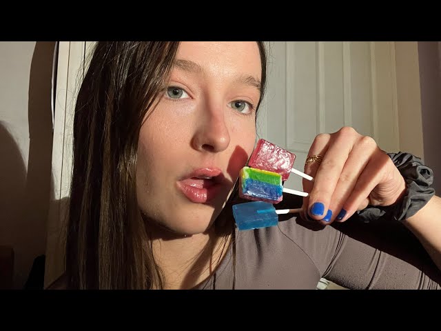 *ASMR* smart popular girl does your makeup with LOLLIPOPS?! (Lots of mouth sounds) 🍭💄