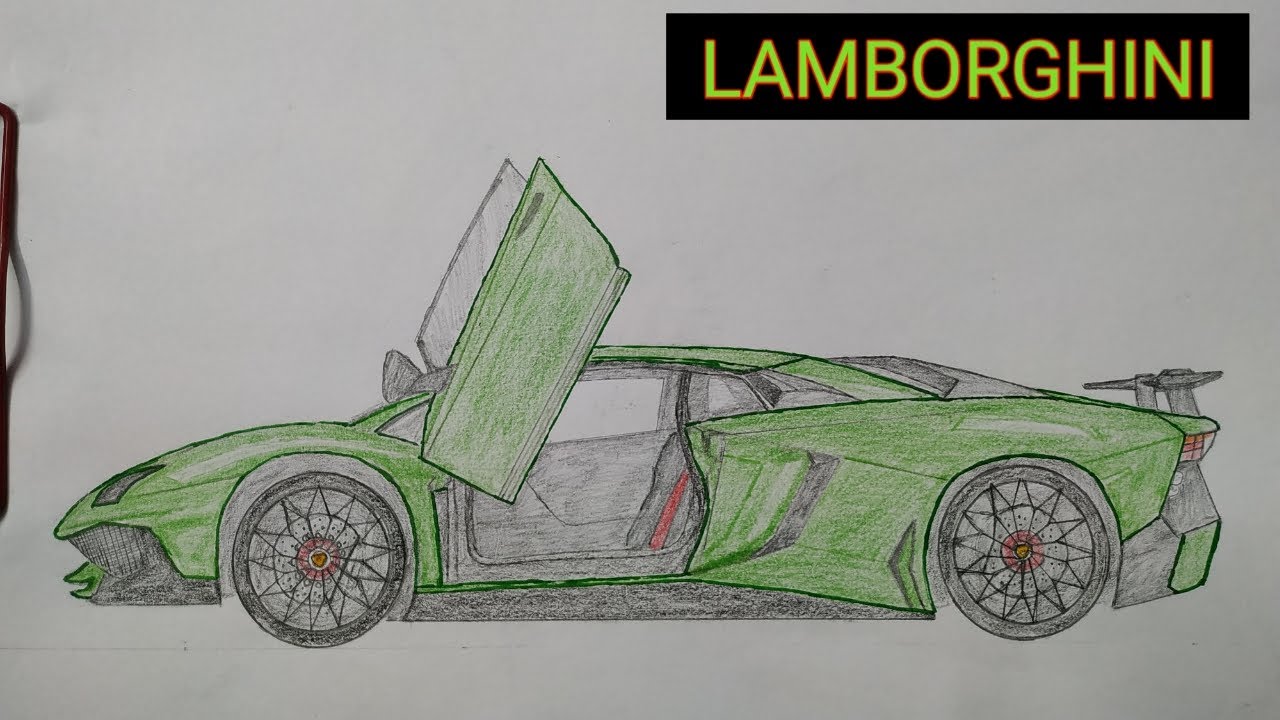 How To Draw a Lamborghini Step By Step - YouTube