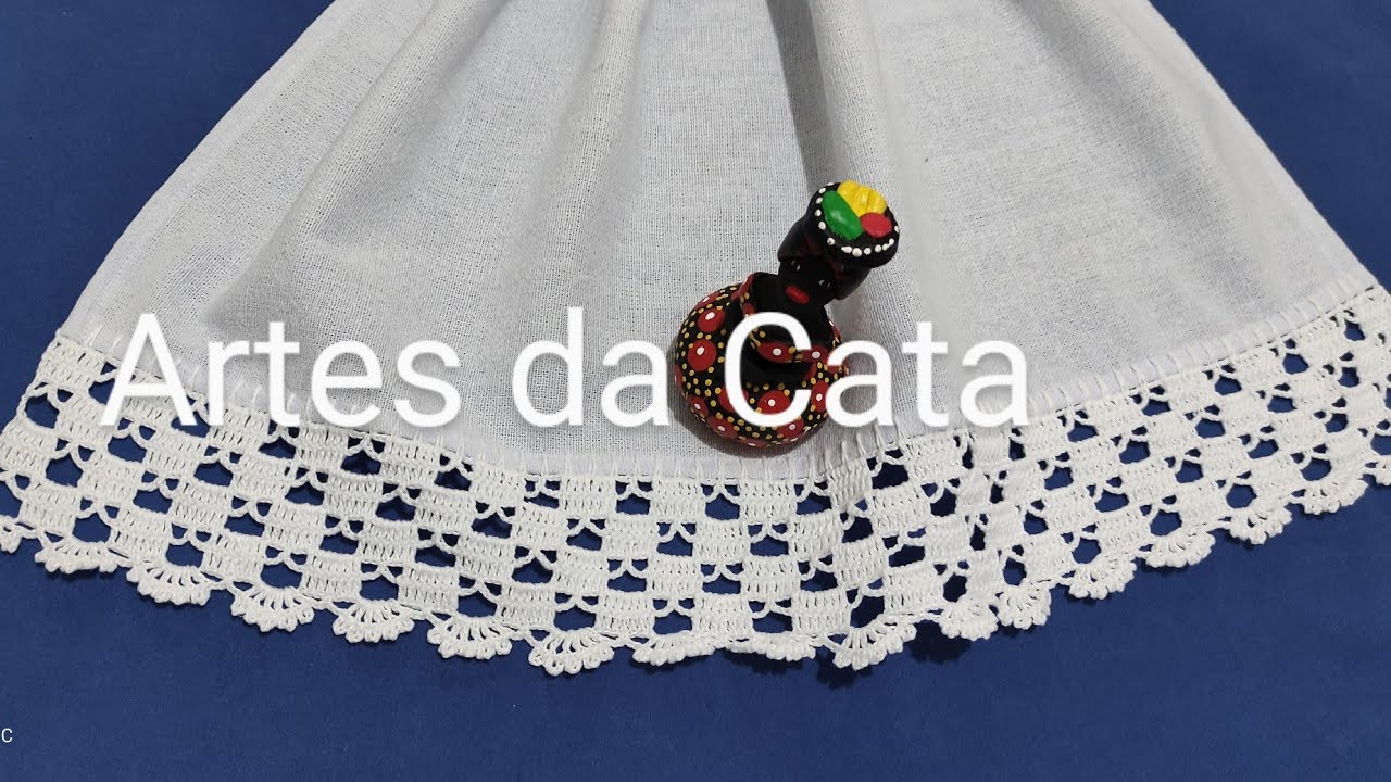 Bico em crochê - 372 #artesdacata ##bicodecroche #bicodecrocheempanodeprato #crochedacata