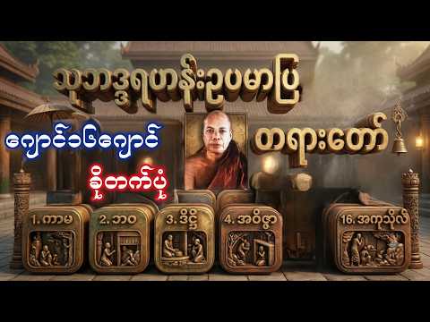 သုဘဒ္ဒရဟန်းဥပမာပြဂျောင်၁၆ဂျောင်ခိုတက်ပုံတရားတော် ၊ မိုးကုတ်ဆရာတော်ဘုရားကြီး
