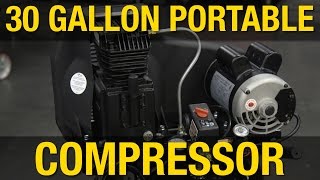 Portable 30 Gallon Air Compressor - Great for Powder Coating, Light Air Tool Use & More! Eastwood