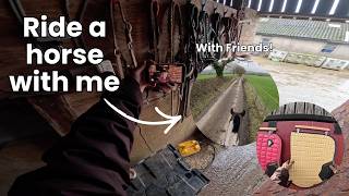 Groom, Tack Up & Ride My Horse With Me | Riding With Friends | Lilscliffe