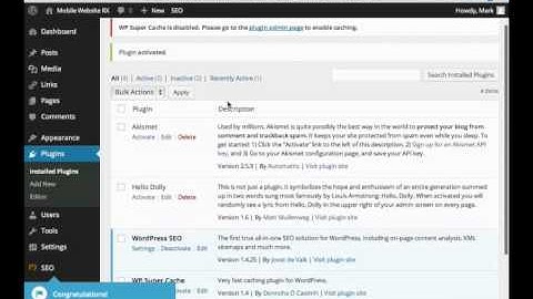 Wordpress 3.8 Tutorial for Beginners Video 4 - Installing Plugins