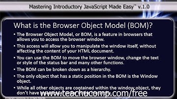 JavaScript Training Tutorial What is the Browser Object Model (BOM)?