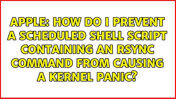 How do I prevent a scheduled shell script containing an rsync command from causing a kernel panic?