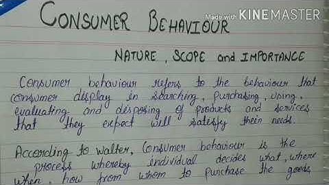 Nature, Scope and Importance of Consumer behaviour ||explained in hindi||