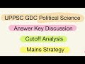 Political Science UPPSC GDC 2026 Answer Key Cutoff Analysis.