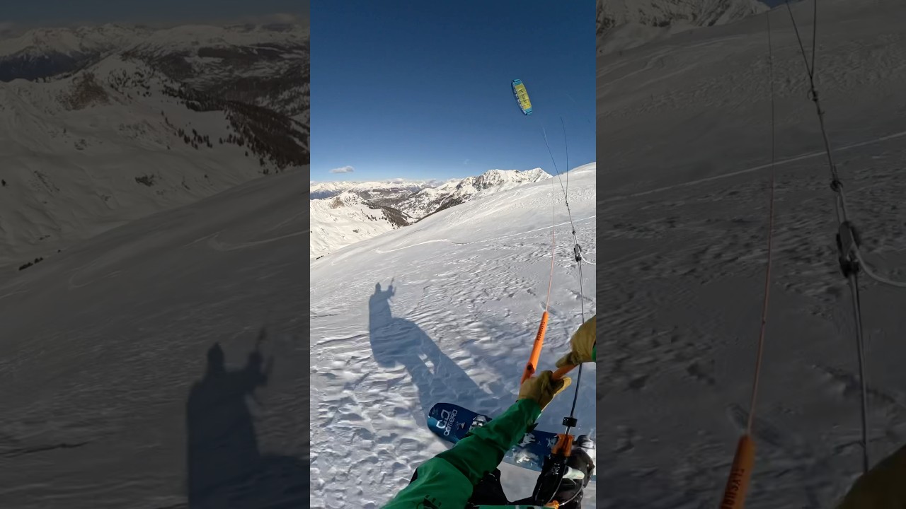 Snowkiting in French Alask’alps #kite #snowboarding #snowkiting #powder #mountains #alps