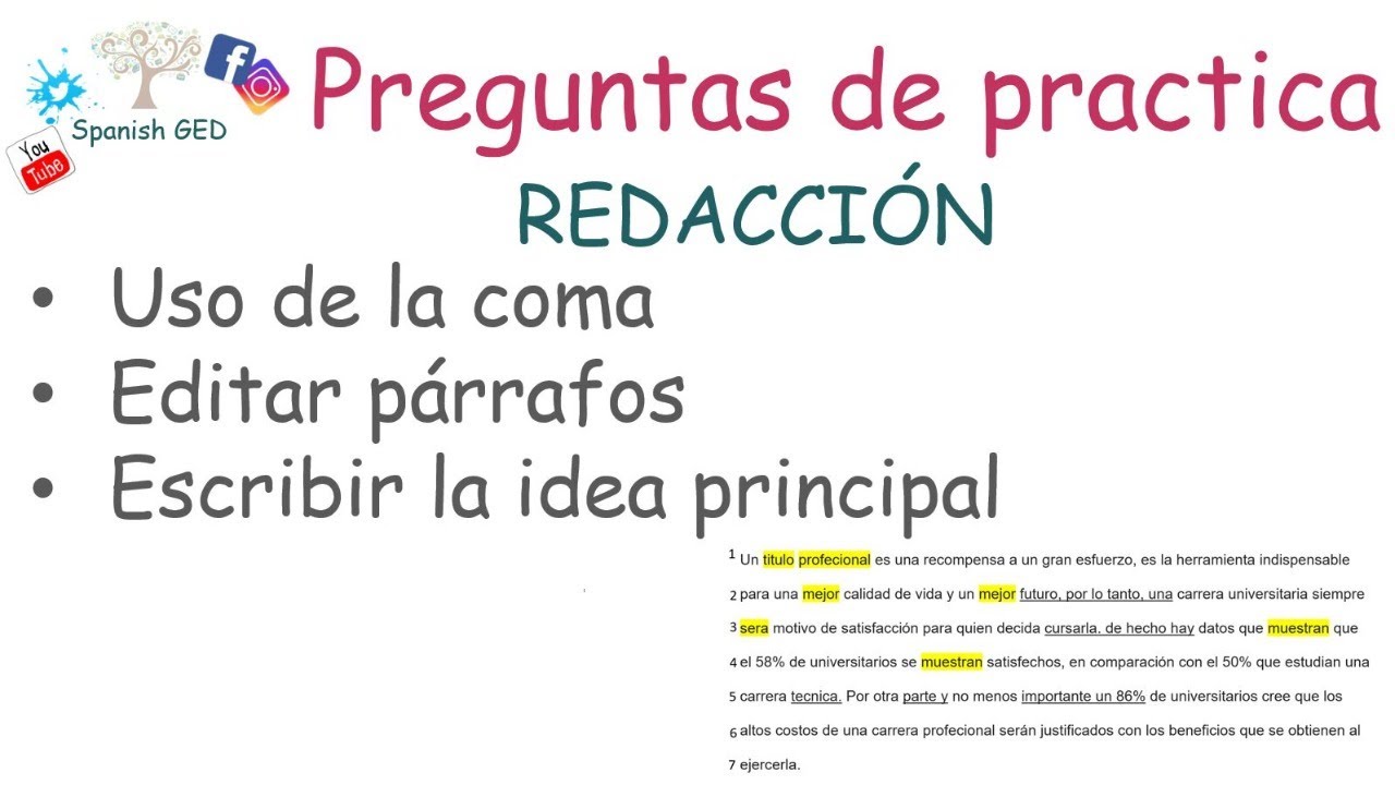 Preguntas de practica - REDACCIÓN