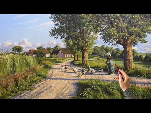 Summer Landscape Painting | Acrylic Painting "The way home".