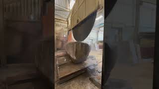 Cutting A Blood Red Stone #stonecutting #stonecutter #quarrylife #quarry #stonework #shorts #fyp