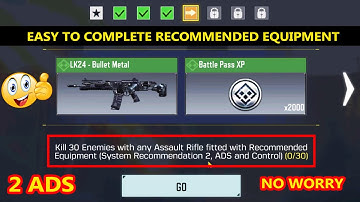 kill 30 enemies with any assault rifle fitted with recommended equipment 2 ads system recommendation