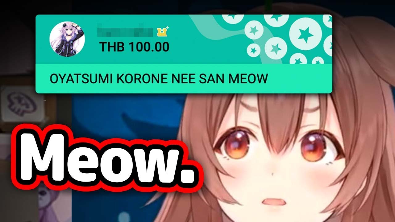 Superchat Makes Korone Say "Meow"【Hololive】