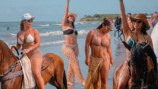Amazing RODEO at the BEACH 2026 🐴 Having Fun at Cartagena COLOMBIA 🔥