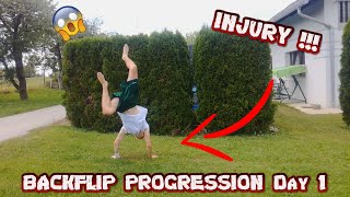 I Broke My Arm While Backflip! (BACKFLIP PROGRESSION part1)
