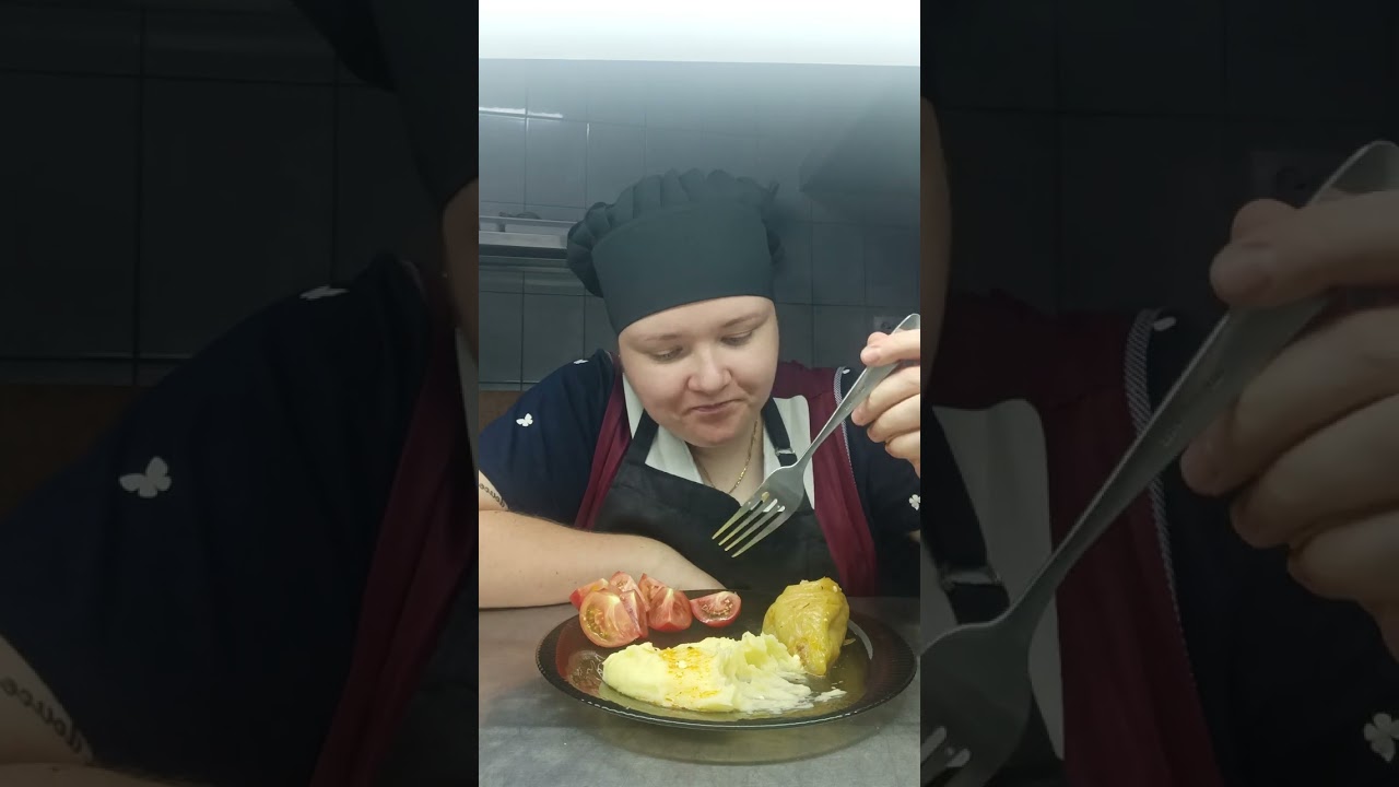 Мукбанг пюре, фаршированный перец, помидоры/ЧУВСТВУЮ СЕБЯ ТВАРЬЮ