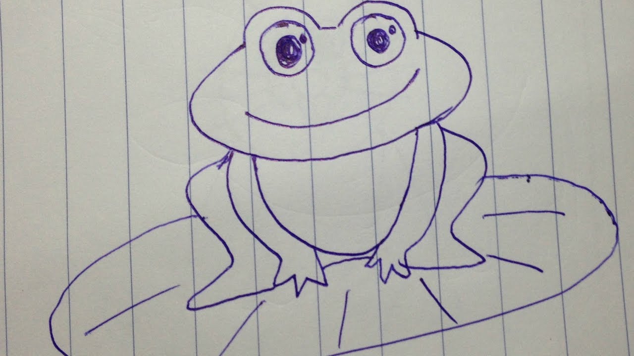 Cách vẽ con ếch đơn giản cho bé học vẽ - How to draw frog easy ...