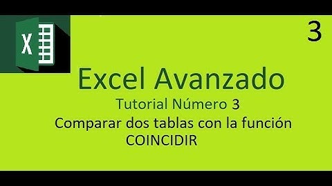 Excel Avanzado tutorial número 3 Comparar dos tablas con la función COINCIDIR