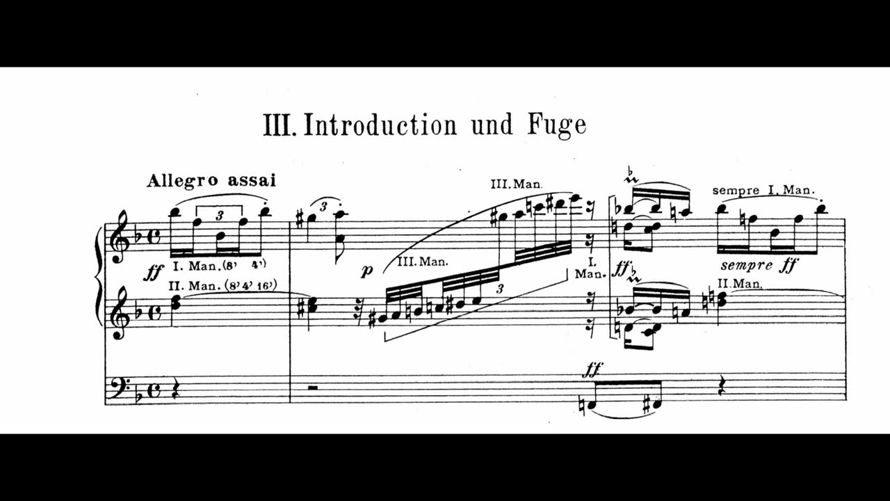 Max Reger - Orgelsonate Nr. 2 d-Moll op. 60 [Score Video]