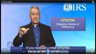 ASL: IRS Letter CP3219A: Statutory Notice of Deficiency (Captions & Audio)