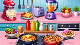 How to make pizza and fries 🍕🍟 kitchen set diy cooking game #kitchen #games #gaming  screenshot 1