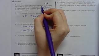 Section 7:  Exponential Functions, Topic 5:  Growth & Decay Rates of Exponential Functions
