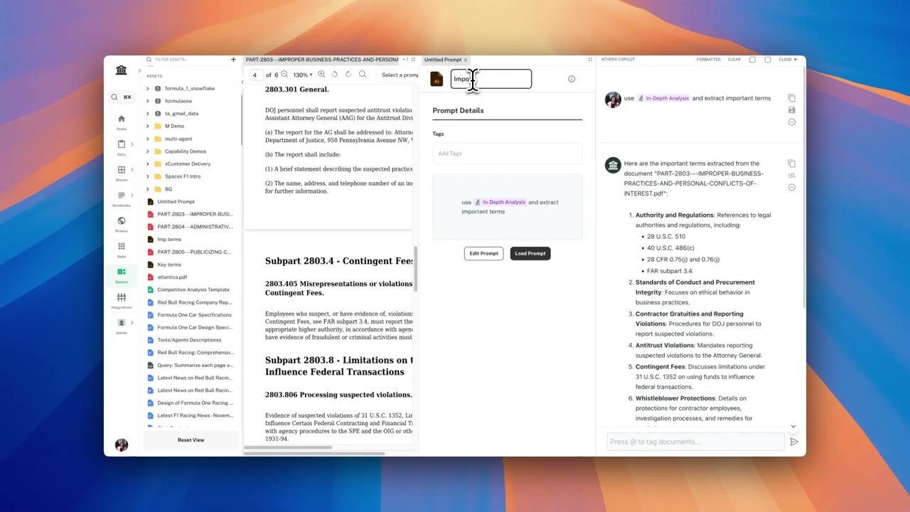Acquisition Regulation Analysis using Athena