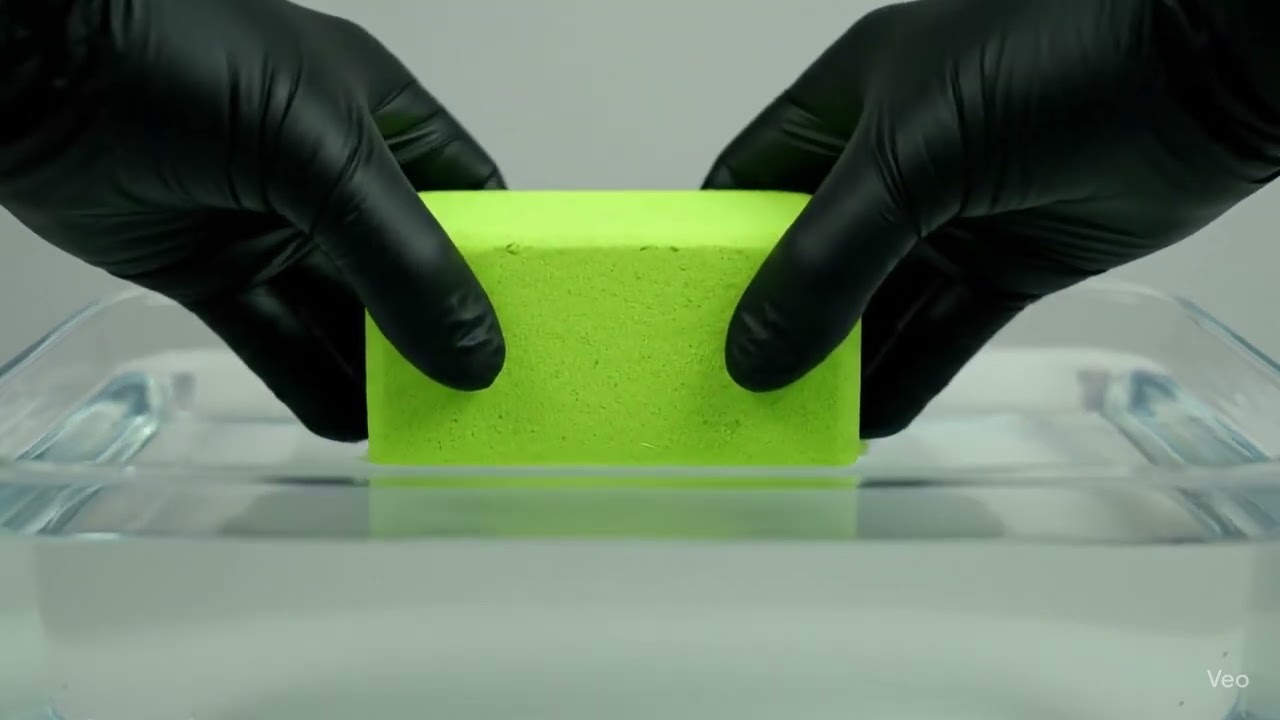 Dipping Neon Sand Block in Water = ASMR Satisfaction 💧✨