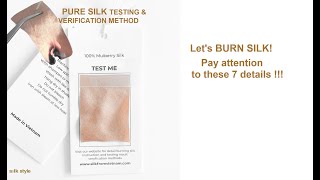Pure Silk Burning Test - What MUST be looked at