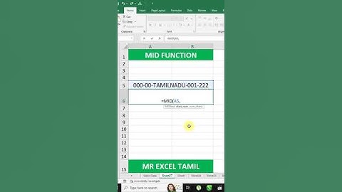 How to Use the MID Function in Excel Like a Pro: A Step-by-Step Tutorial! in Tamil