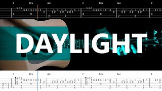 David Kushner - Daylight | Fingerstyle Guitar Tutorial | FULL TAB   EASY TAB