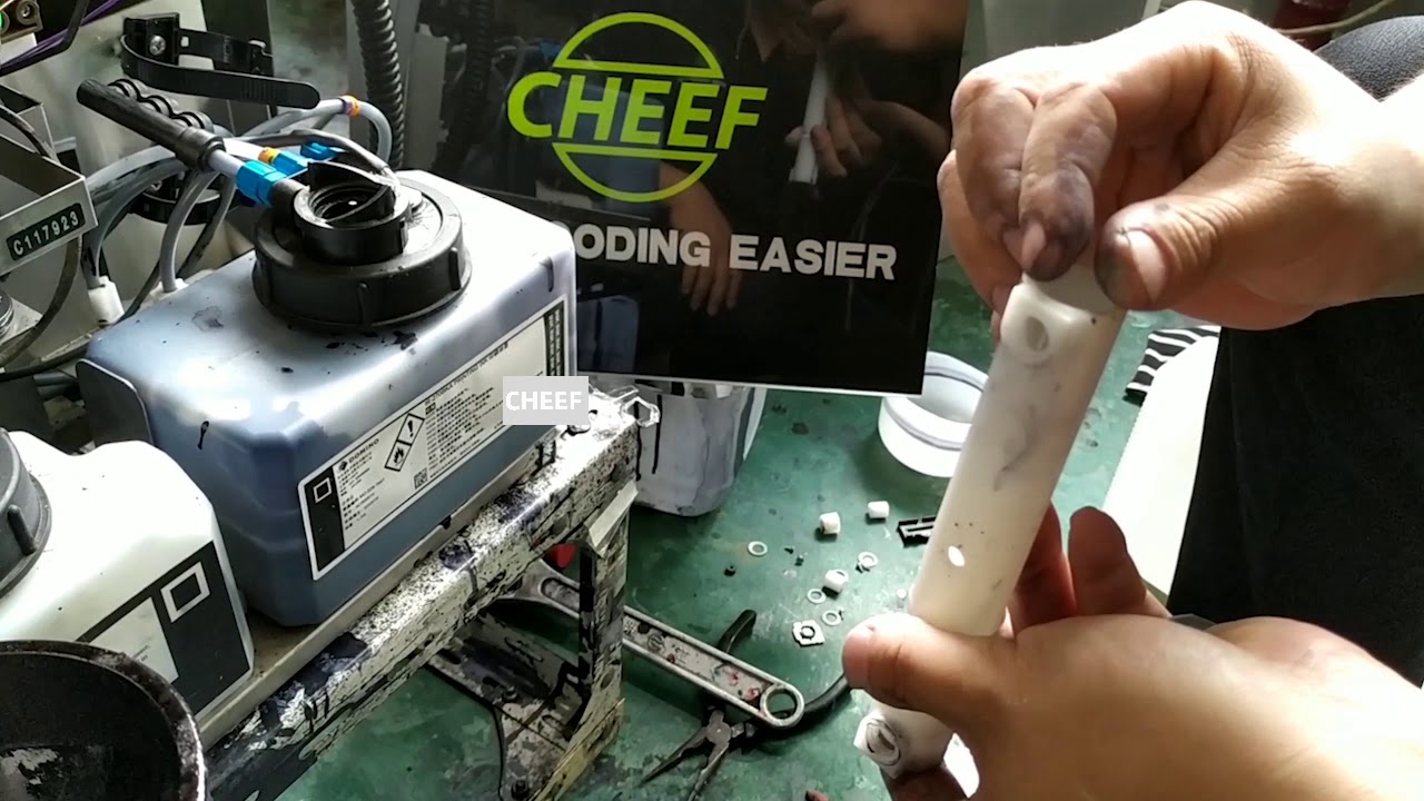 Let's take a look at the assembly of domino A120 inkjet printer valve and viscometer etc