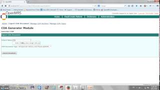 Demo of OpenMRS CDA Generator Module