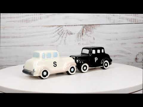 Black and White Vintage Retro Antique Cars Magnetic Salt And Pepper Sh–  Ebros Gift