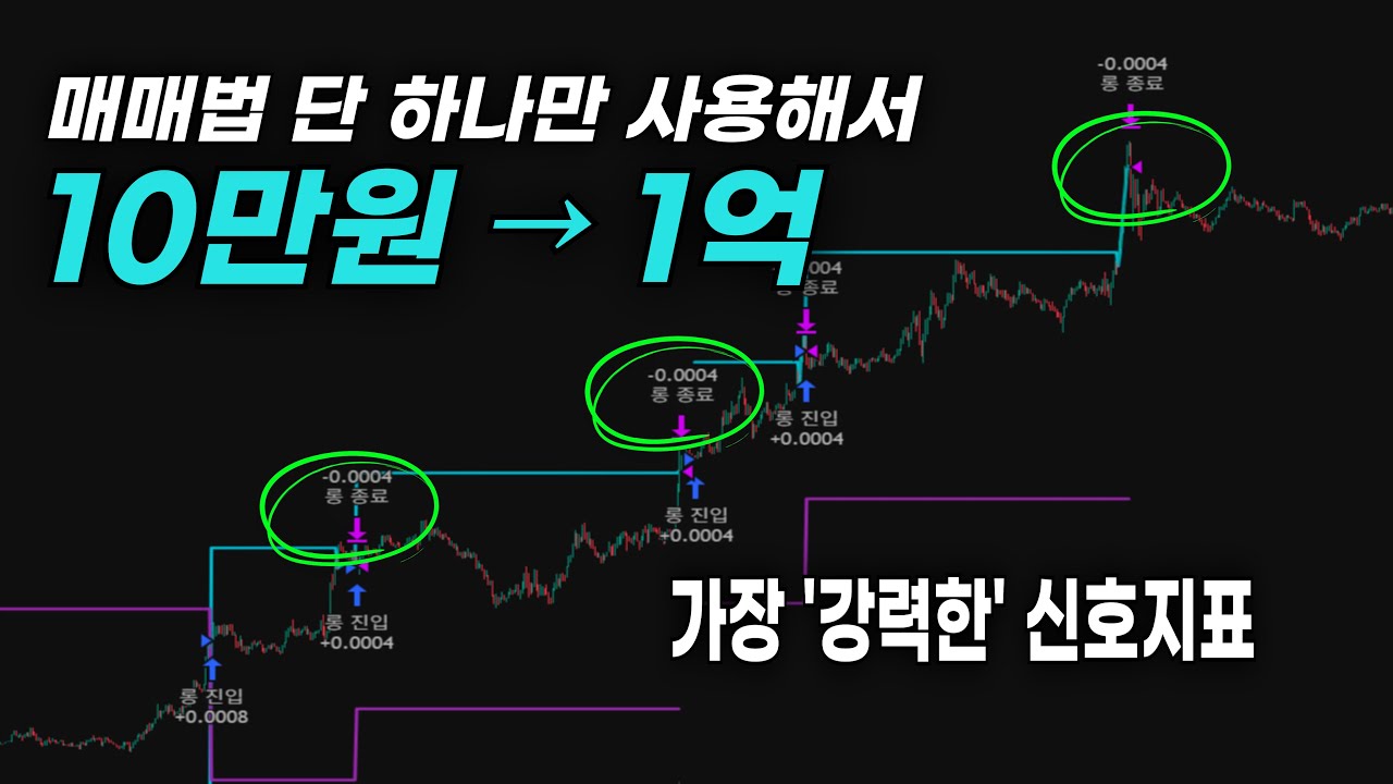 매매법 하나만 사용해서 한 달 만에 10만원을 1억원으로 만든 매매전략 지표