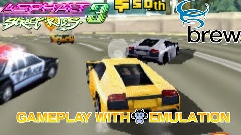 Asphalt 3 Brew port gameplay (Melange emulator)