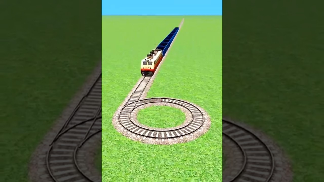 Train Crossing Circles😱🤔 || Risky Bumpy 360° || Round Railway Road 
