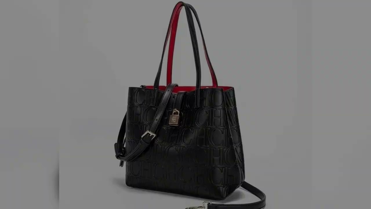 A must-have product! CH Simple Large Capacity Embossed Women's Shoulder Bag Pure Color Letter Patt