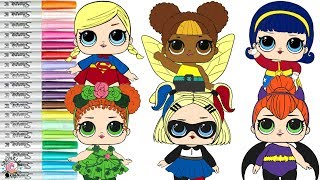 LOL Surprise Dolls Transform Into DC Superhero Girls Coloring Book Compilation Wonder Woman Batgirl screenshot 1