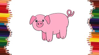 Como dibujar un Cerdito | Cómo dibujar Animales para niños